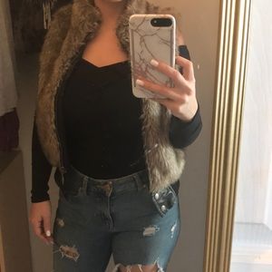 Faux fur vest! Brown color